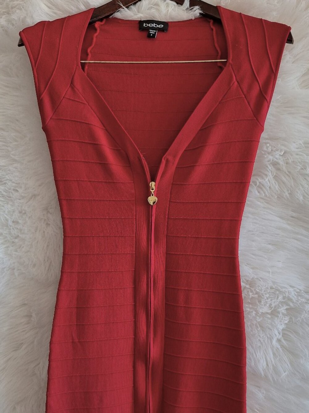 Vintage Bebe Ruby Red Bodycon Bandage Dress -Sexy! Never Worn